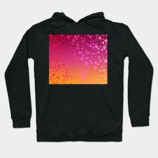 Hearts Colors- Pink Orange Hoodie